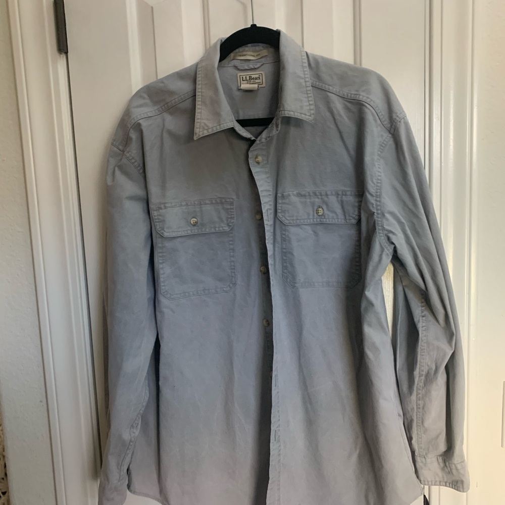 L.L. Bean Gray Traditional Fit Shirt